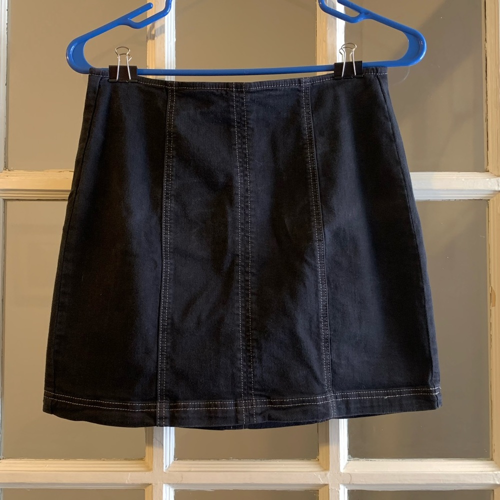PacSun black denim miniskirt with zipper